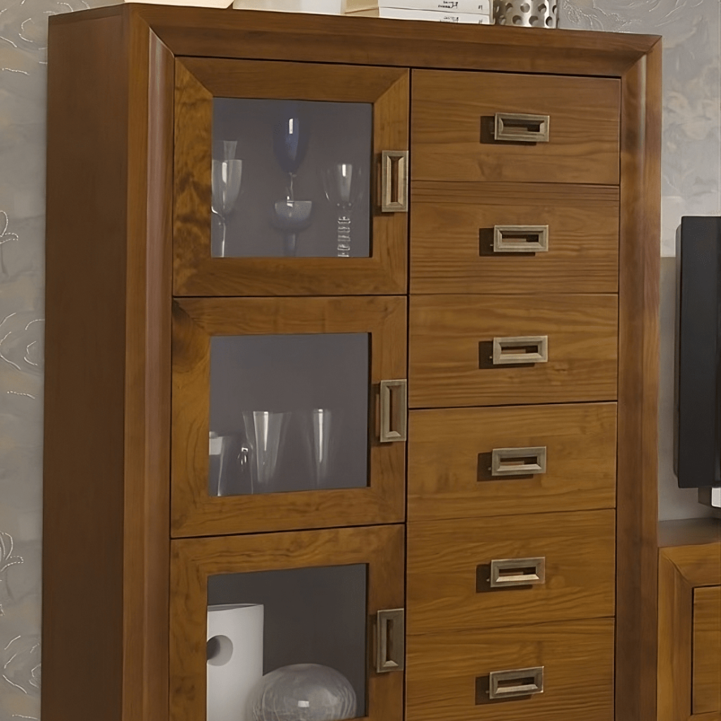 Vitrina Colonial Toscana 6 cajones simulados y puertas