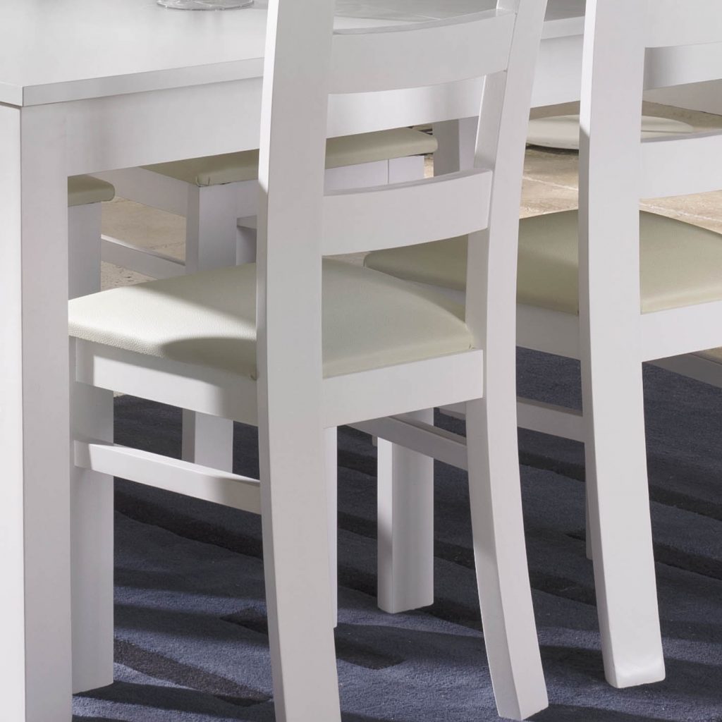 Silla Blanca Colonial Tapizada Florencia