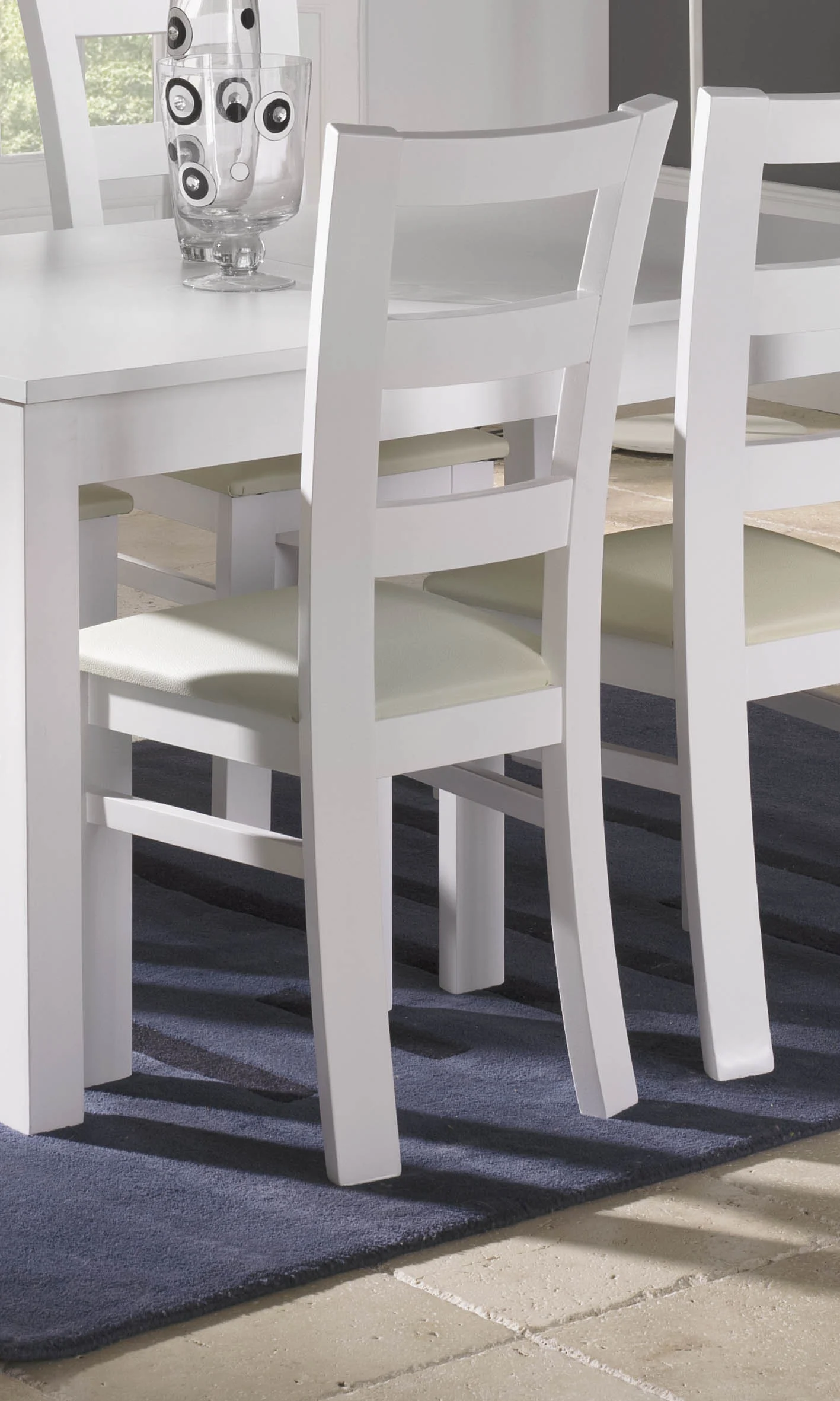 Silla Blanca Colonial Tapizada Florencia