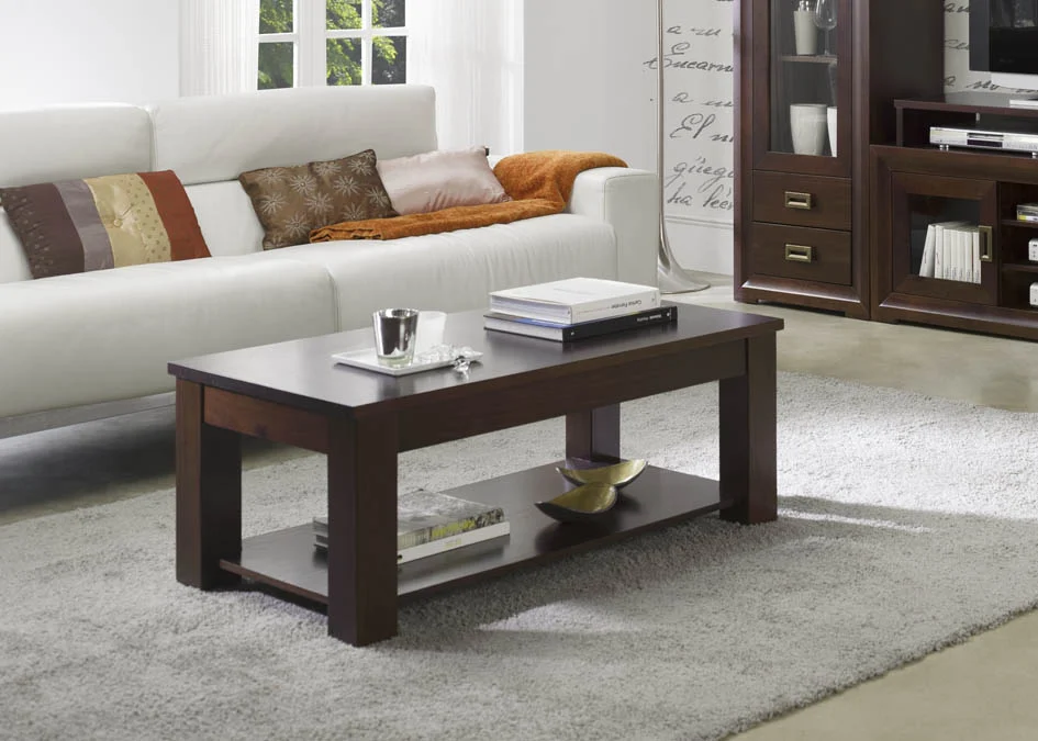 Mesa Centro Tapa Fija Madera Colonial Toscana