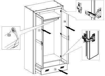 Armario 2 Puertas Bahía 100X56X197cm - Muebles Dos Puertas