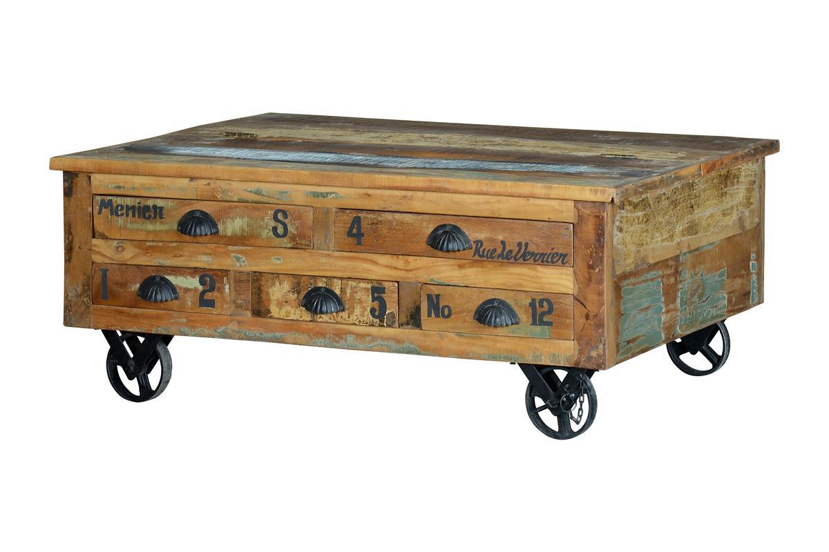Mesa Centro Madera Reciclada Modelo 6805
