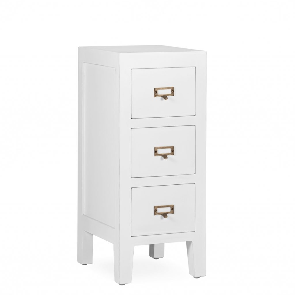 Mesita Colonial Blanca Everest 3 Cajones 314027