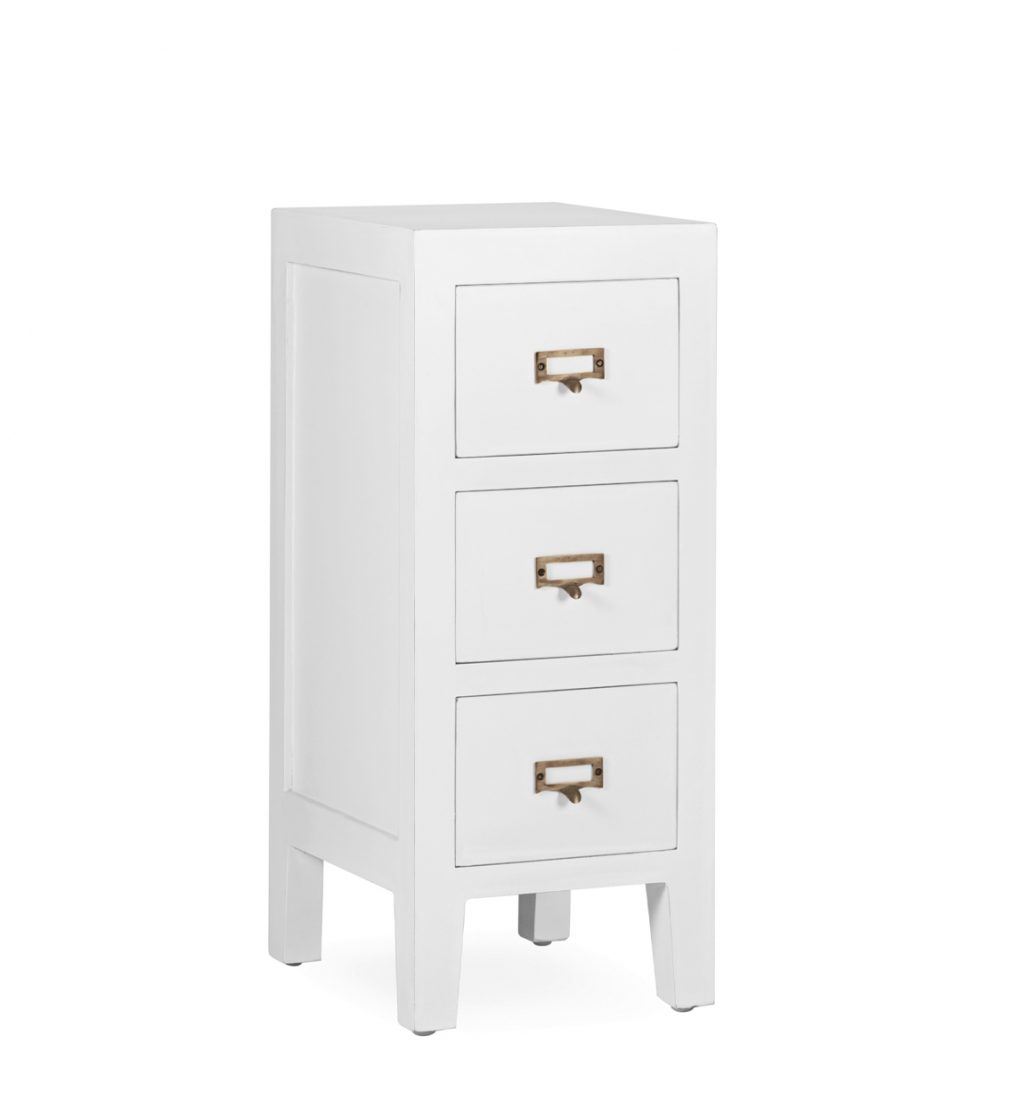 Mesita Colonial Blanca Everest 3 Cajones 314027
