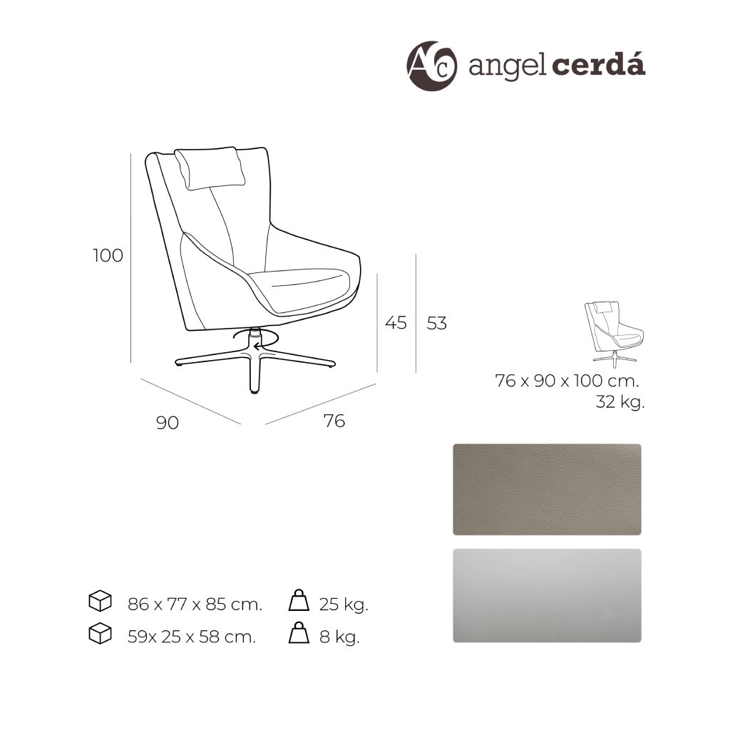 Angel Cerdá - Sillón Giratorio de Diseño  Ref. 5044 - Imagen 9