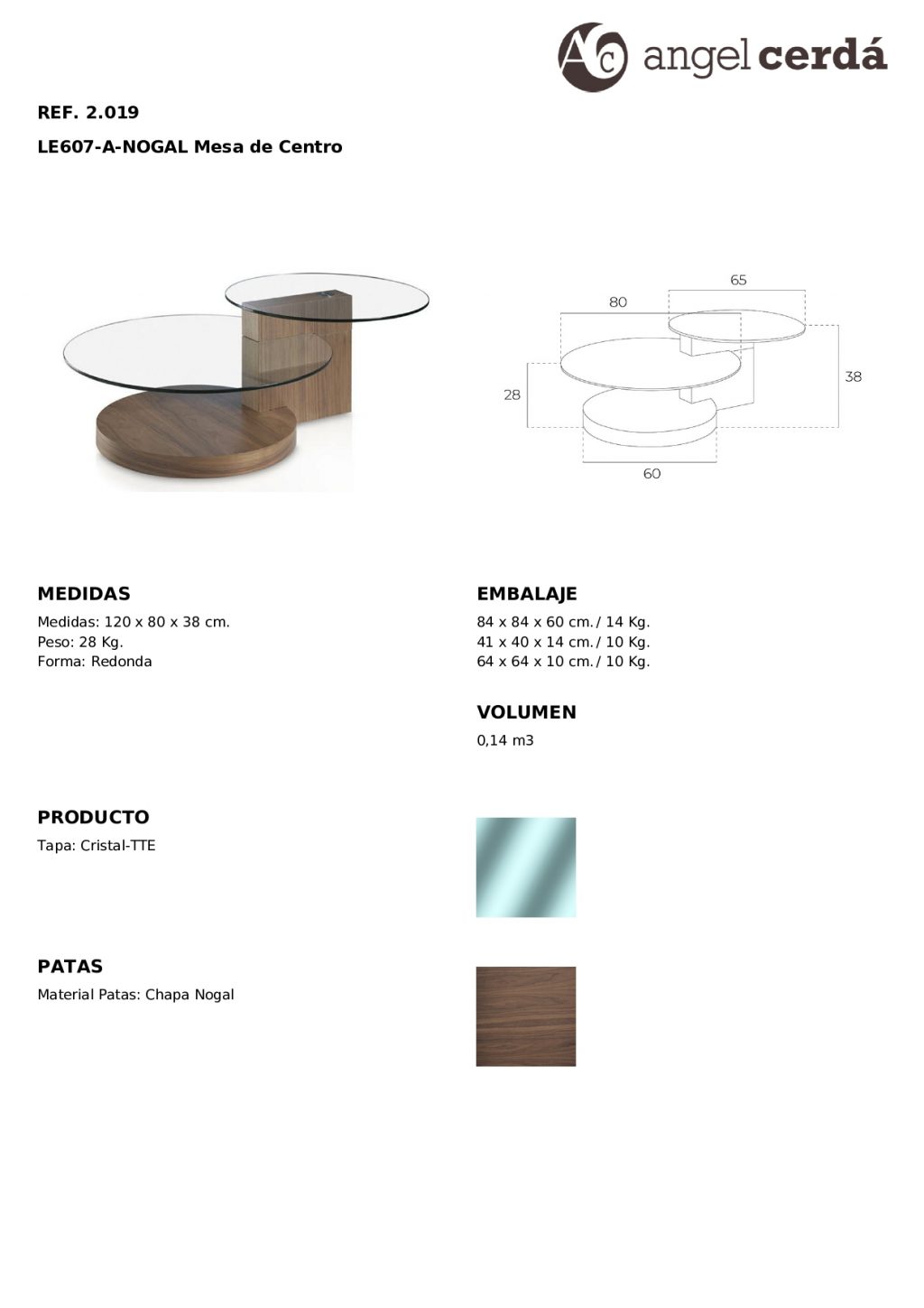 Mesa Centro de Diseño Angel Cerdá Modelo 2019 - Imagen 4
