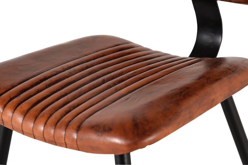 Set 2 Sillas Estilo Vintage Piel y Metal Modelo 1032 - Imagen 4