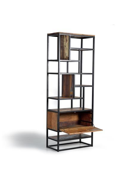 Comprar Estantería Librería de Madera Maciza de Mango y Metal Dorado -  Muebles, Muebles Estilo Industrial, Art-deco y Contemporáneo