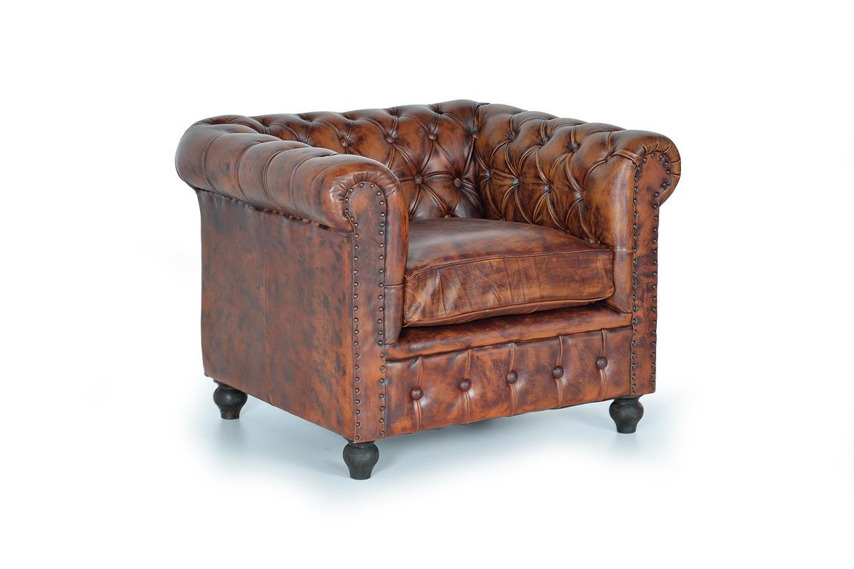 Sillón Piel Chester Marrón Modelo 6130