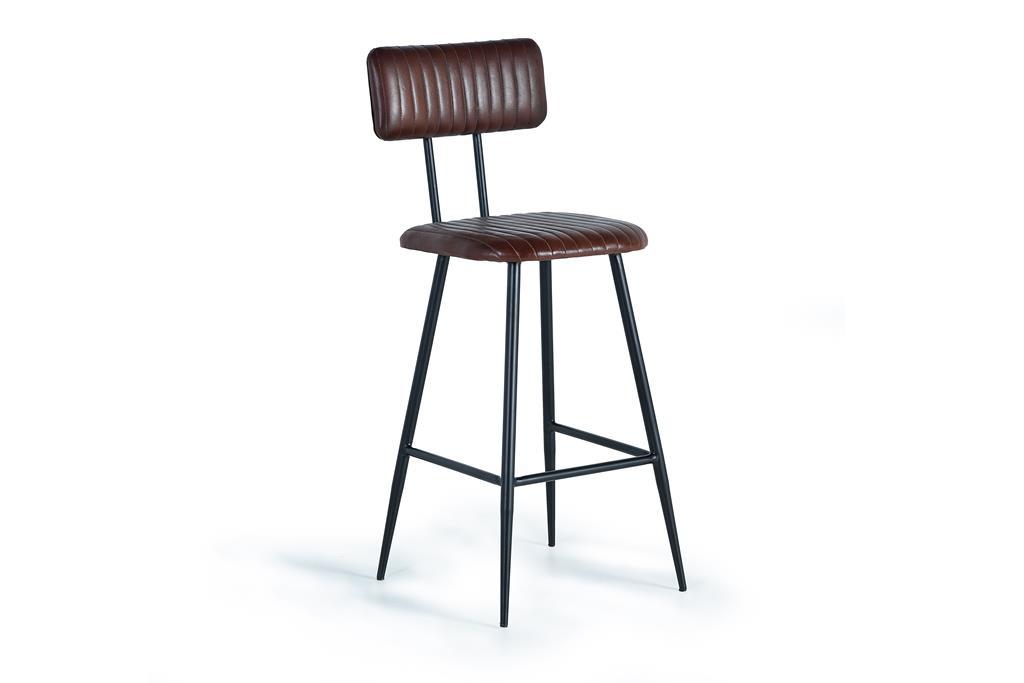 Set de 2 Taburetes de Cuero y Metal Modelo 1213