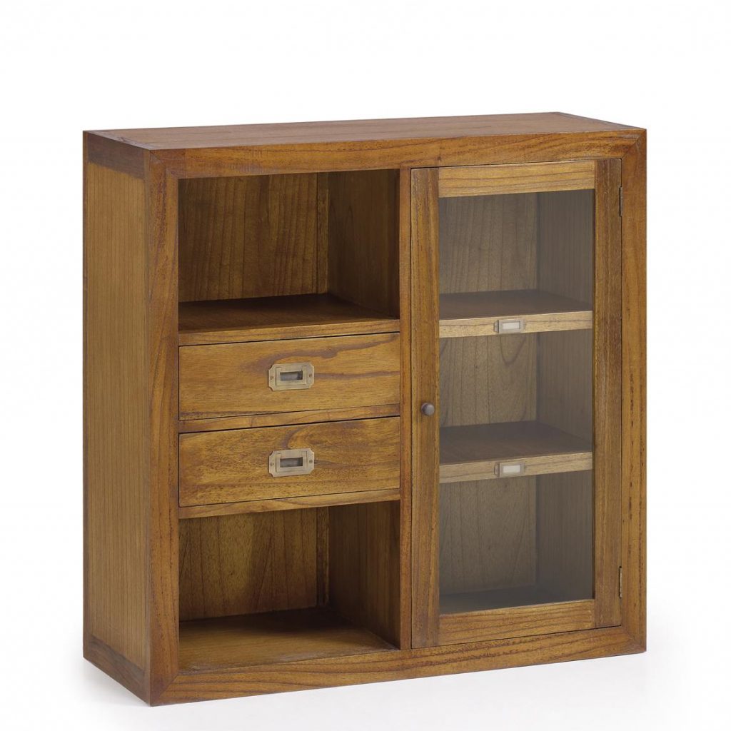 Mueble Vitrina Derecha Combi Apilable  Colonial Moycor Modelo Star 301911D