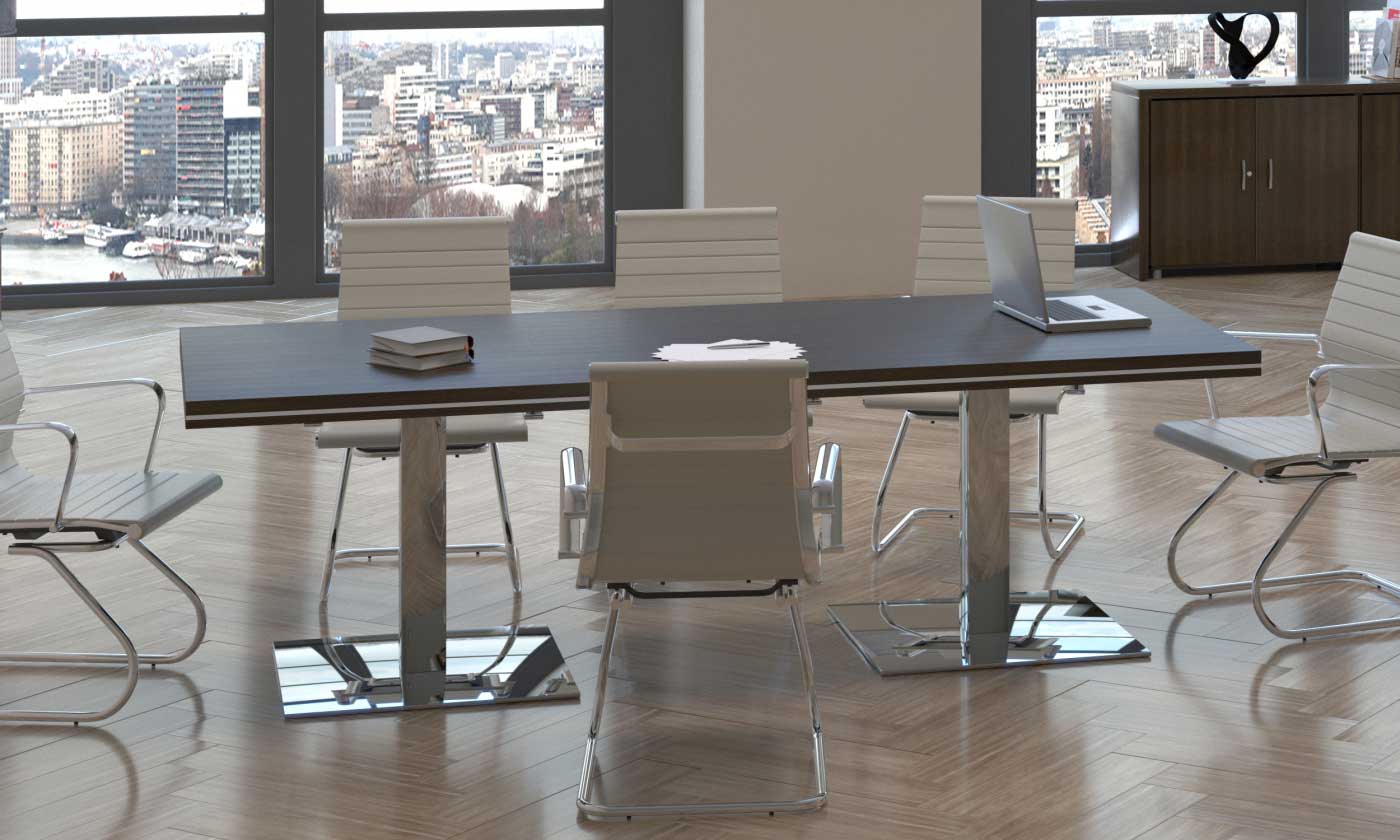 Mesa de Reuniones Rectangular Base Cuadrada Colina