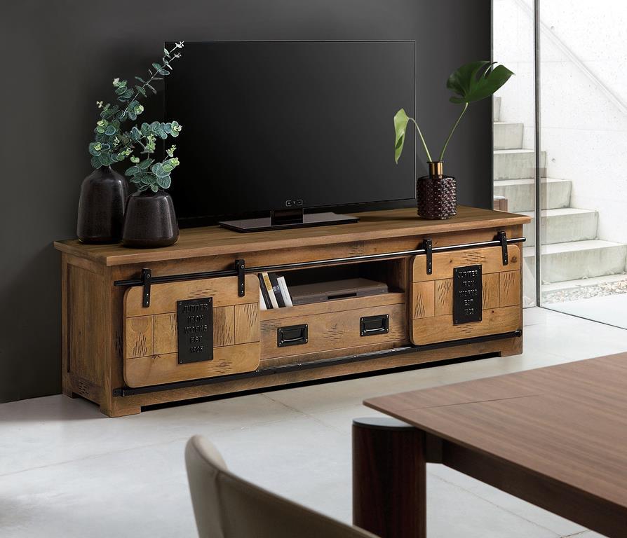 Mueble Tv Industrial Madera Maciza Modelo 1237