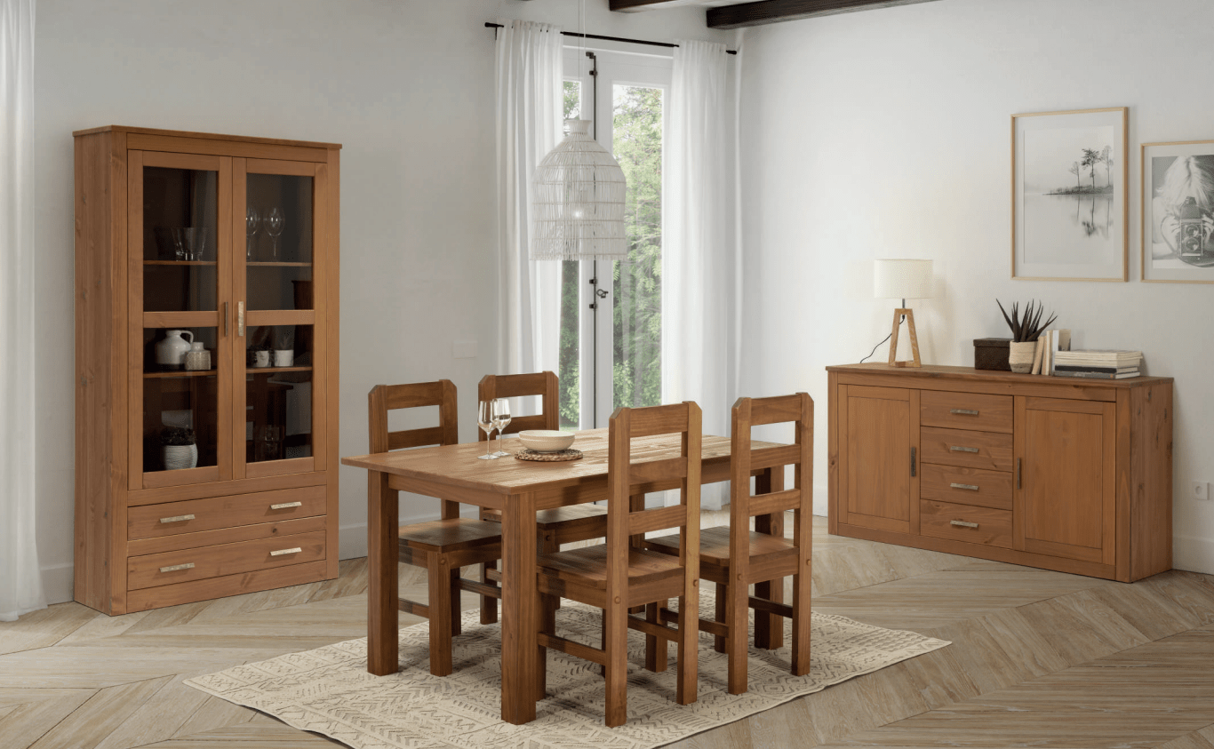 COMEDOR DE PINO MACIZO DAKOTA