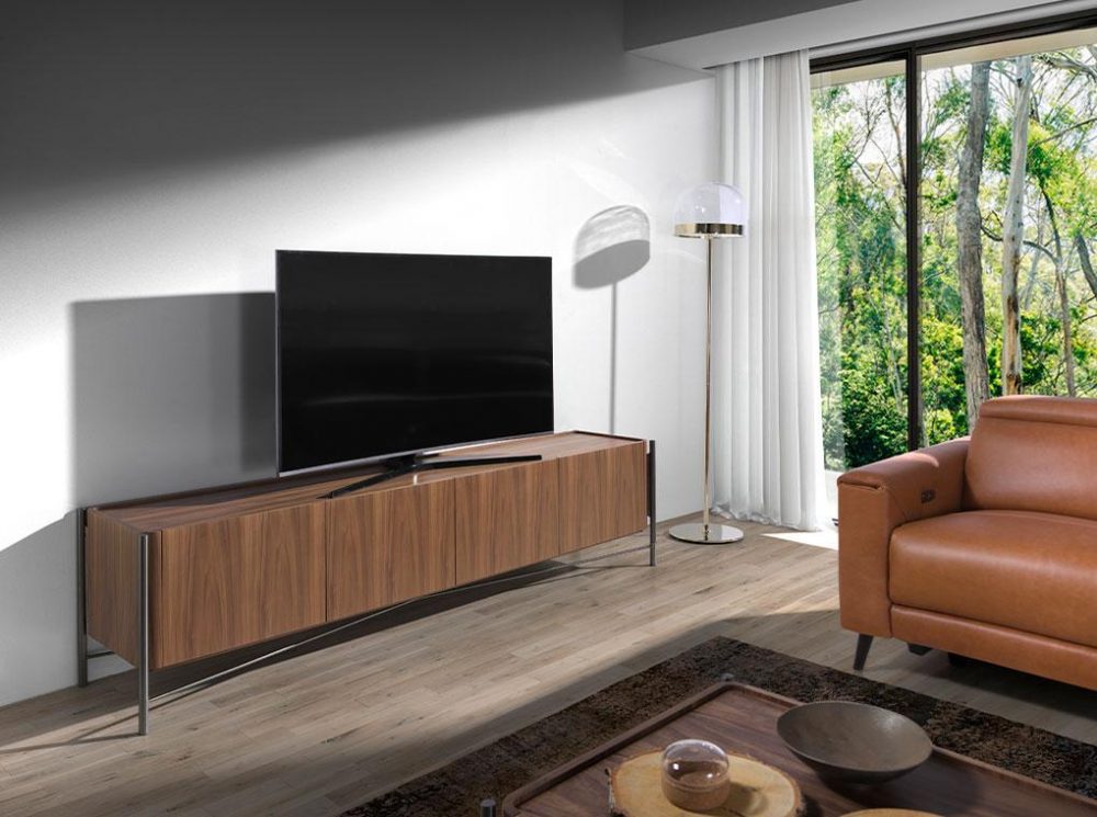 Angel Cerdá – Mueble Tv Diseño Madera Nogal y Acero 3240