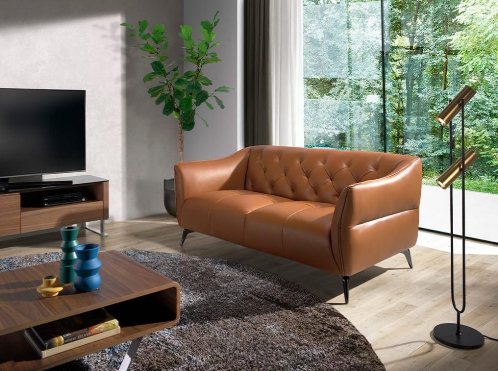 Sofá Piel 2 Plazas  Diseño Angel Cerdá Modelo 6168