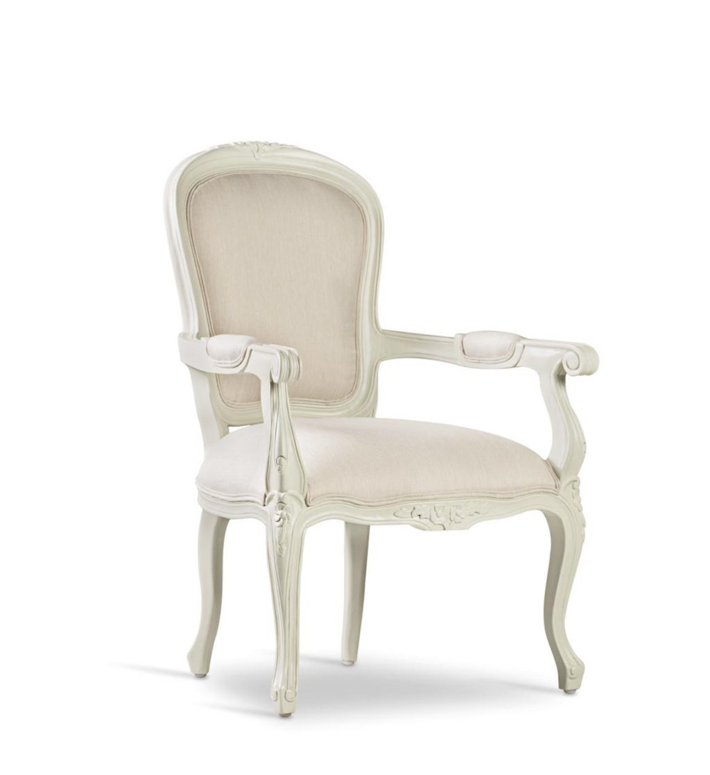 Moycor - Sillón Vintage Louis Blanco Tapizado