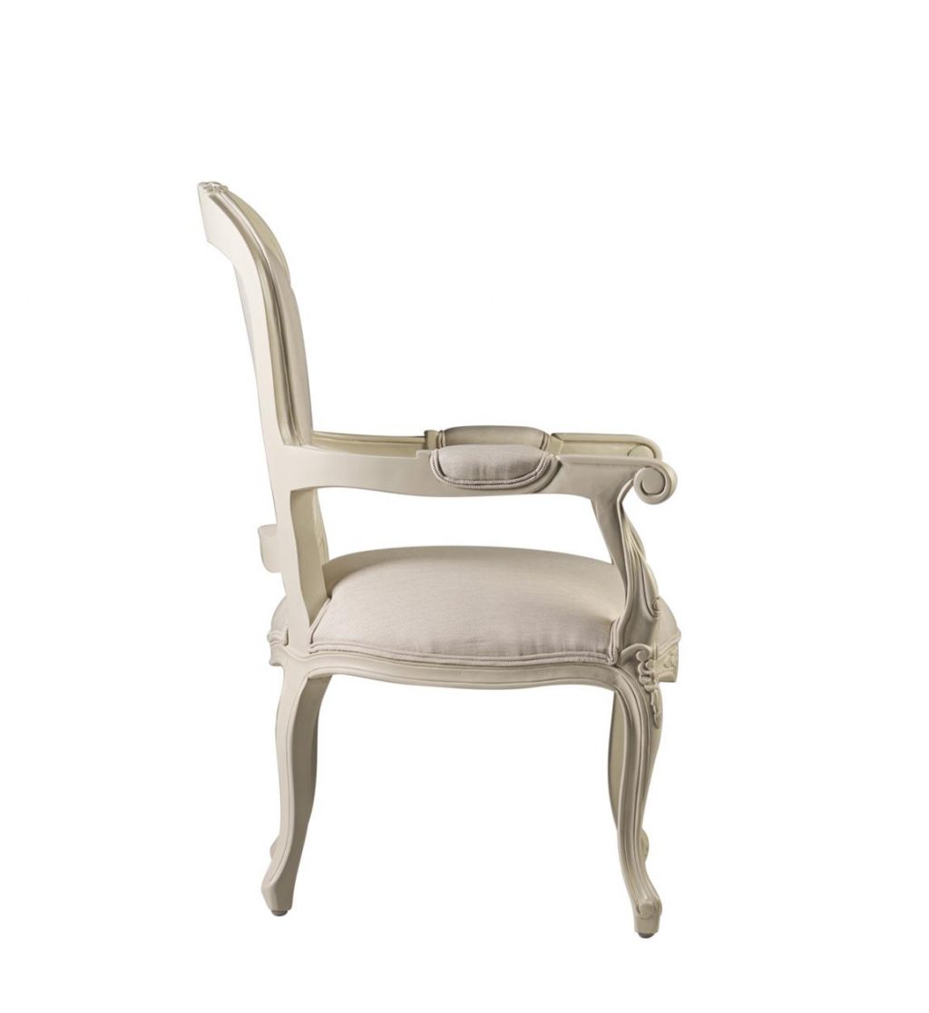 Moycor - Sillón Vintage Louis Blanco Tapizado - Imagen 10