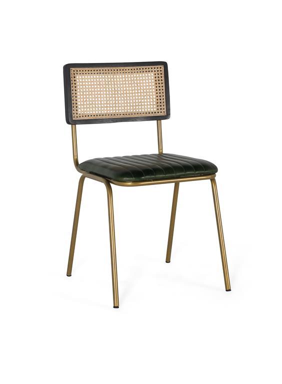Set de 2 Sillas Piel Rattan y Metal Modelo 1433