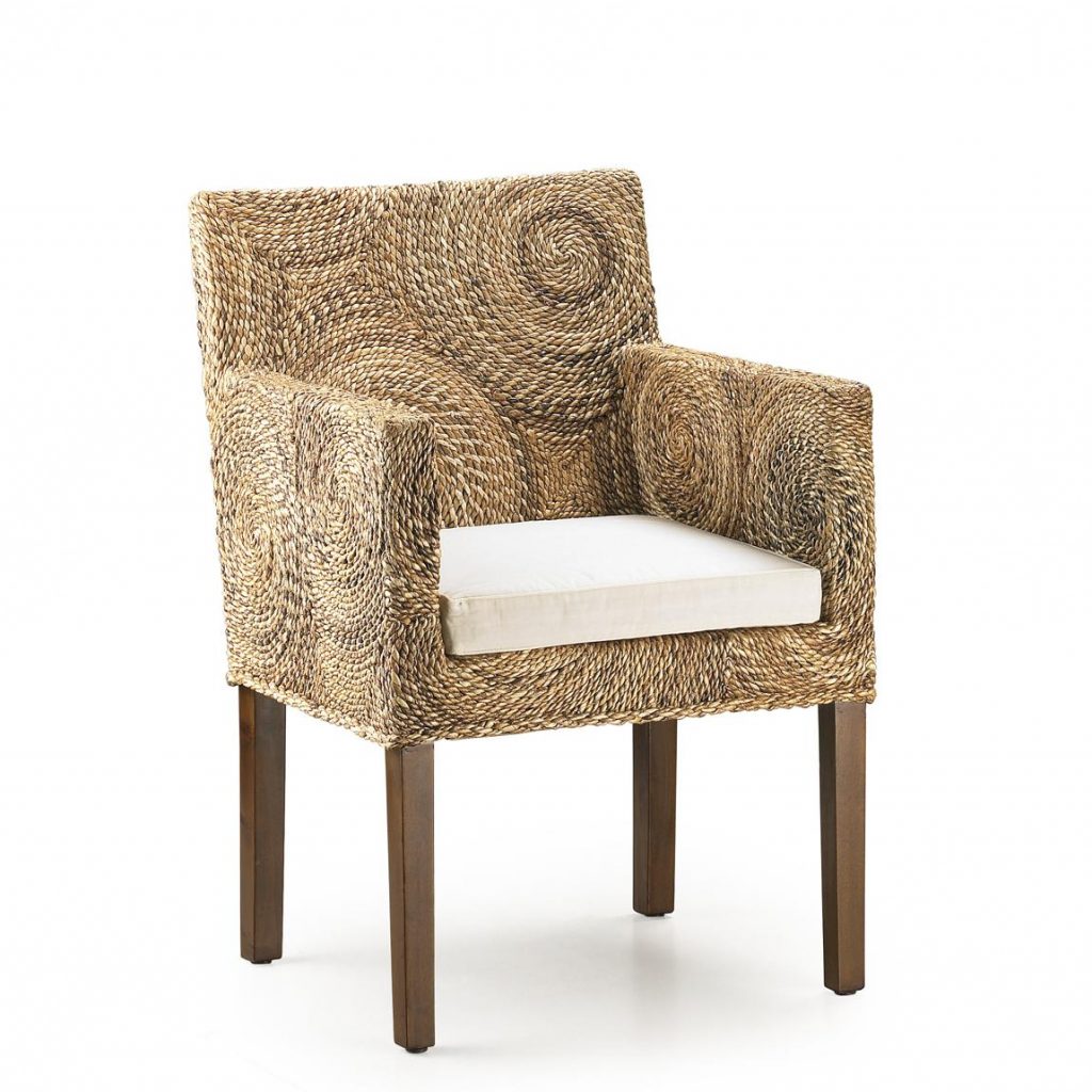 Sillón Rattan Banana Circulos Con Cojin  Modelo 24374
