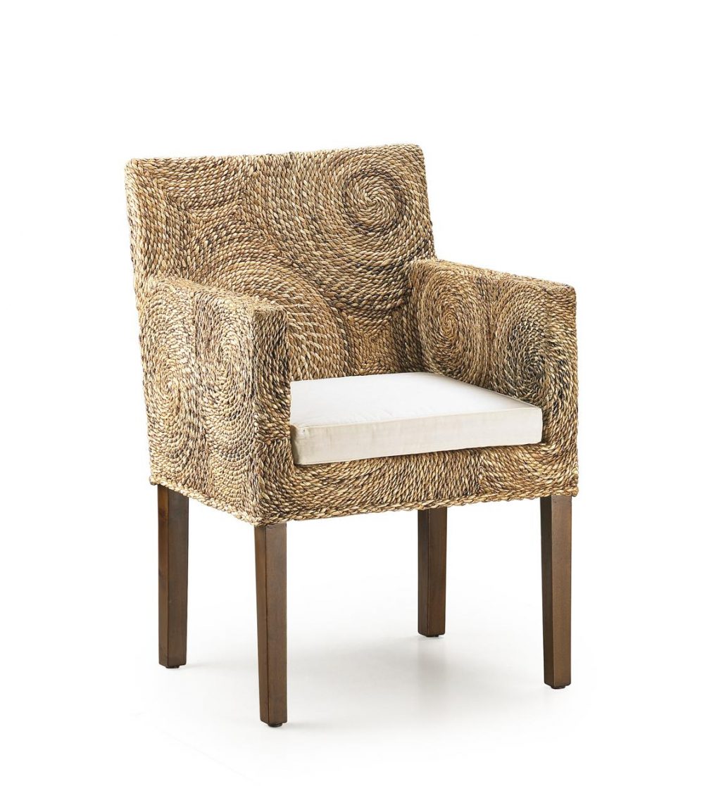 Sillón Rattan Banana Circulos Con Cojin  Modelo 24374