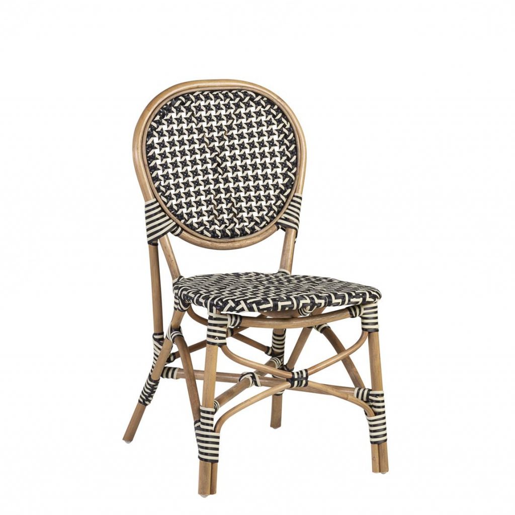 Silla Rattan Bistro Negra Modelo 645300