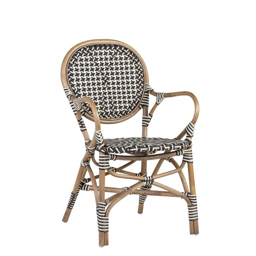 Sillón Rattan Bistro Negro Modelo 645301