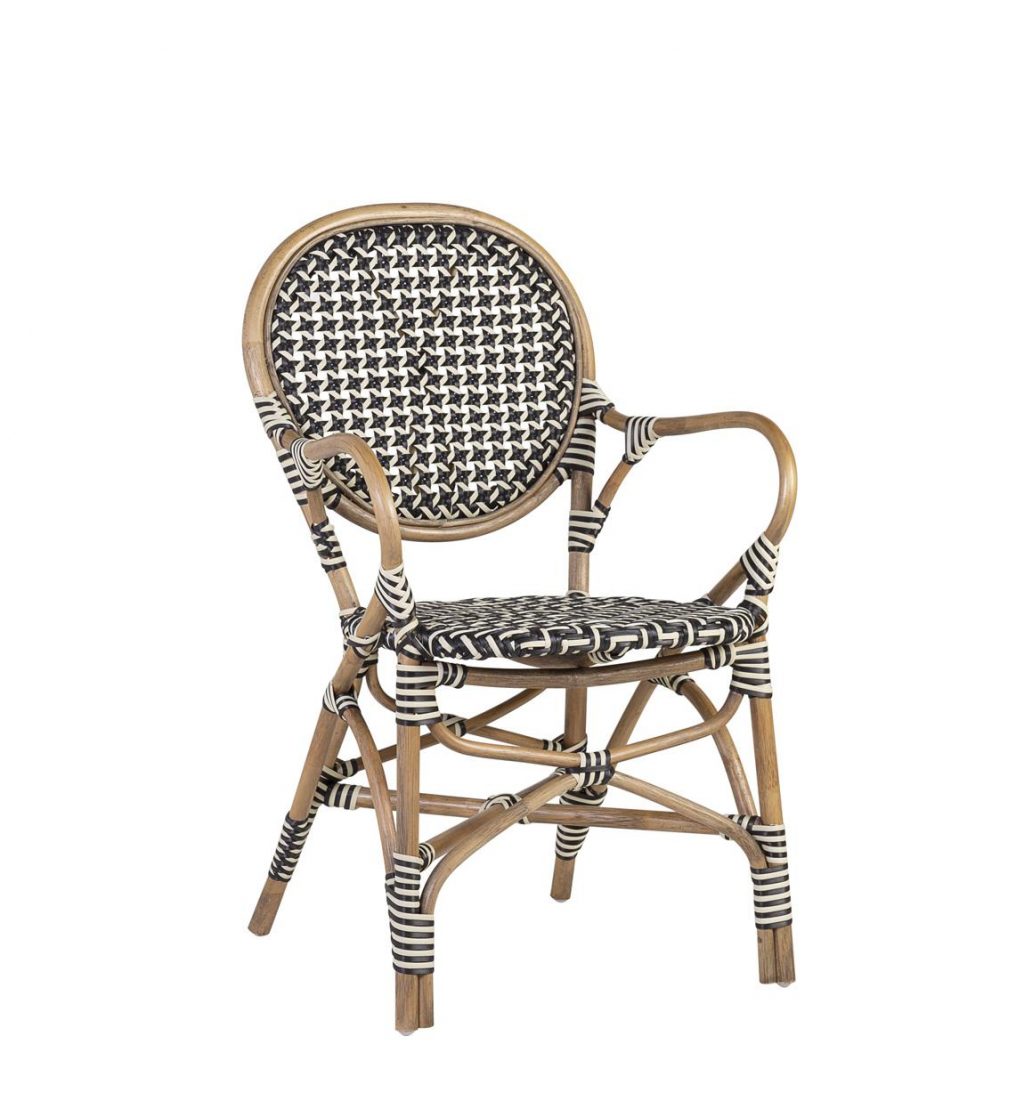 Sillón Rattan Bistro Negro Modelo 645301
