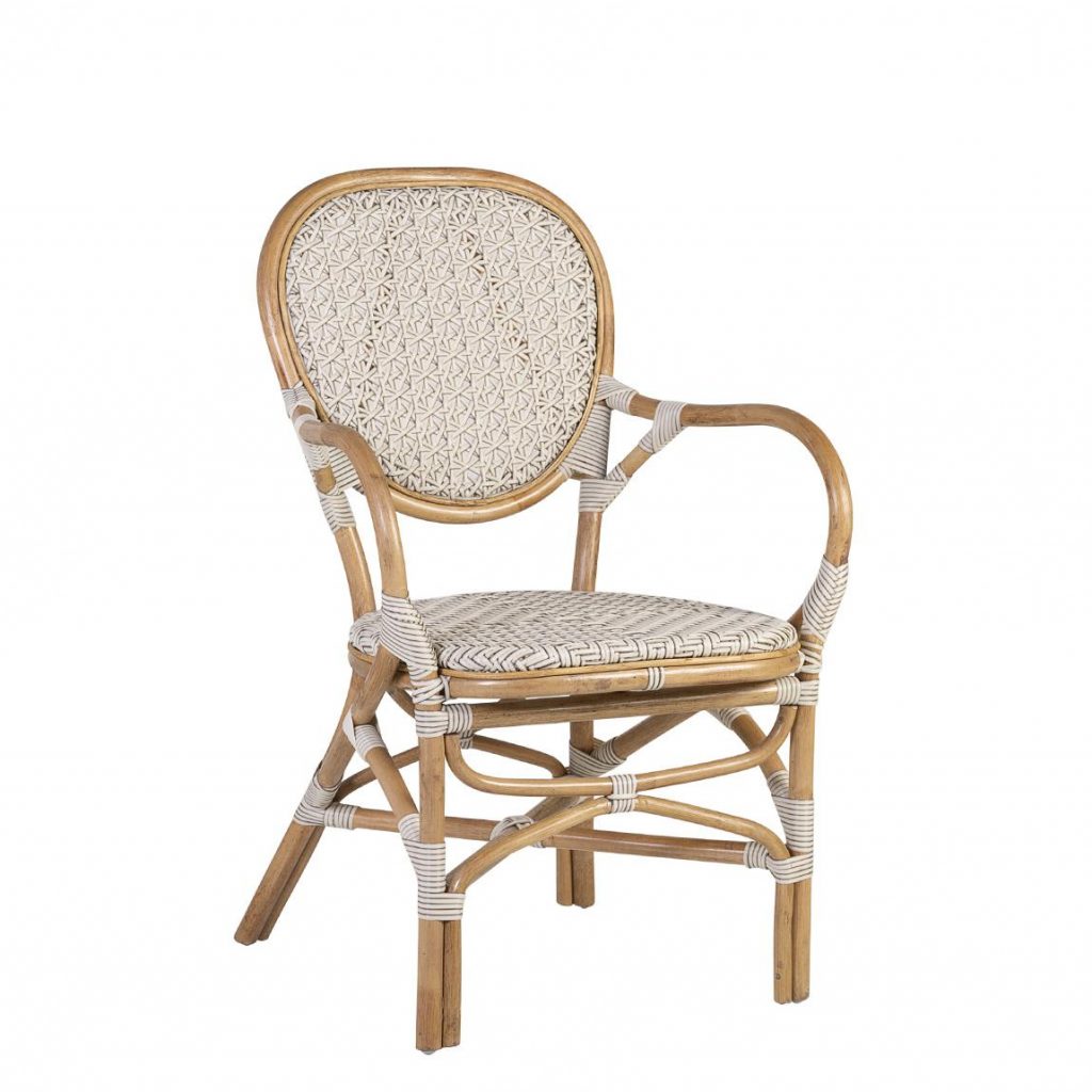 Sillón Rattan Bistro Blanco Modelo 646101