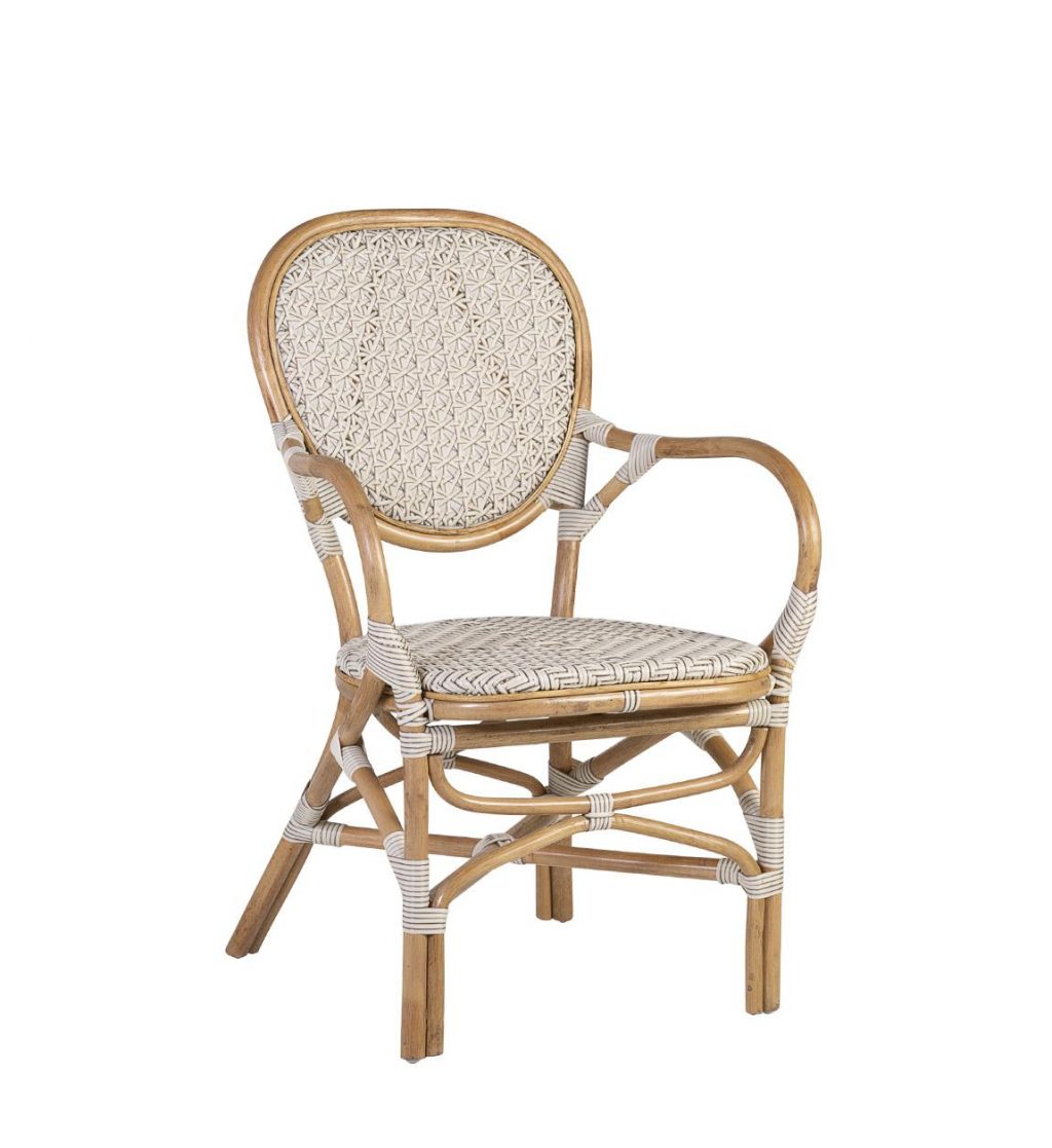 Sillón Rattan Bistro Blanco Modelo 646101