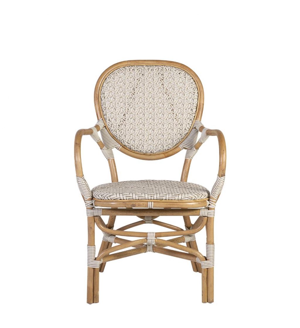 Sillón Rattan Bistro Blanco Modelo 646101 - Imagen 2