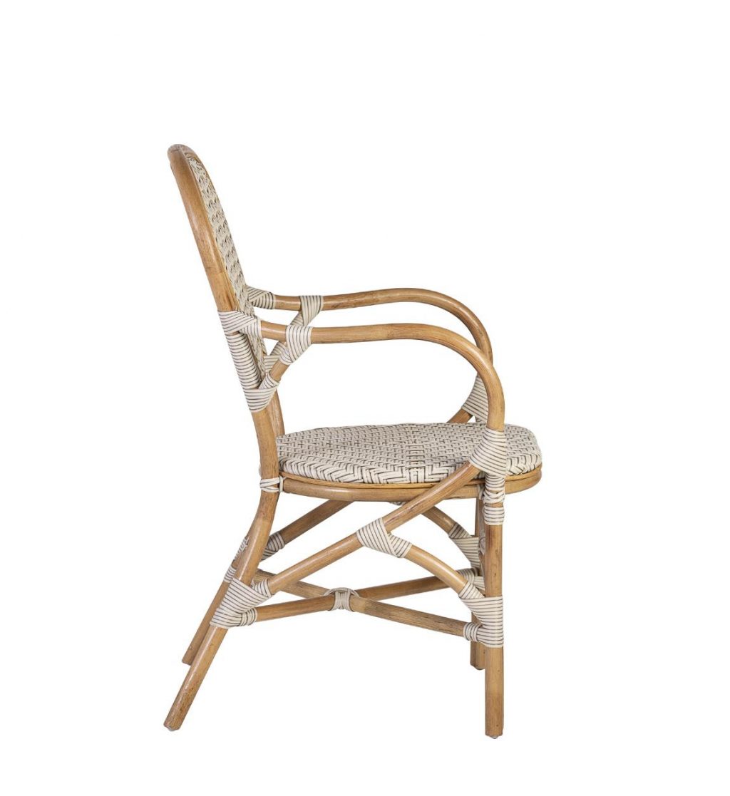 Sillón Rattan Bistro Blanco Modelo 646101 - Imagen 4