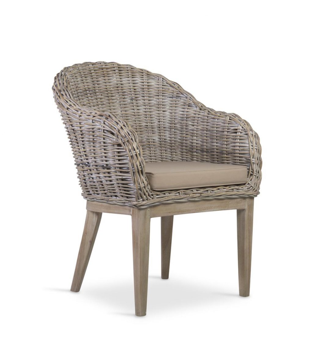 Sillón Rattan Blanqueado Con Argolla Modelo 694010