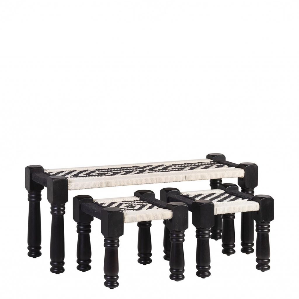 Taburete Macramé con 2 Stools  710755