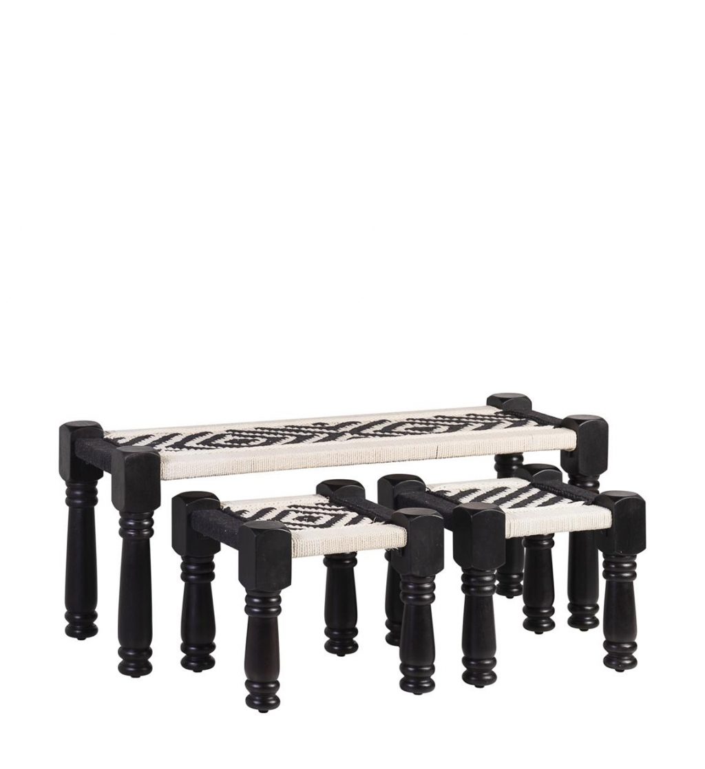 Taburete Macramé con 2 Stools  710755