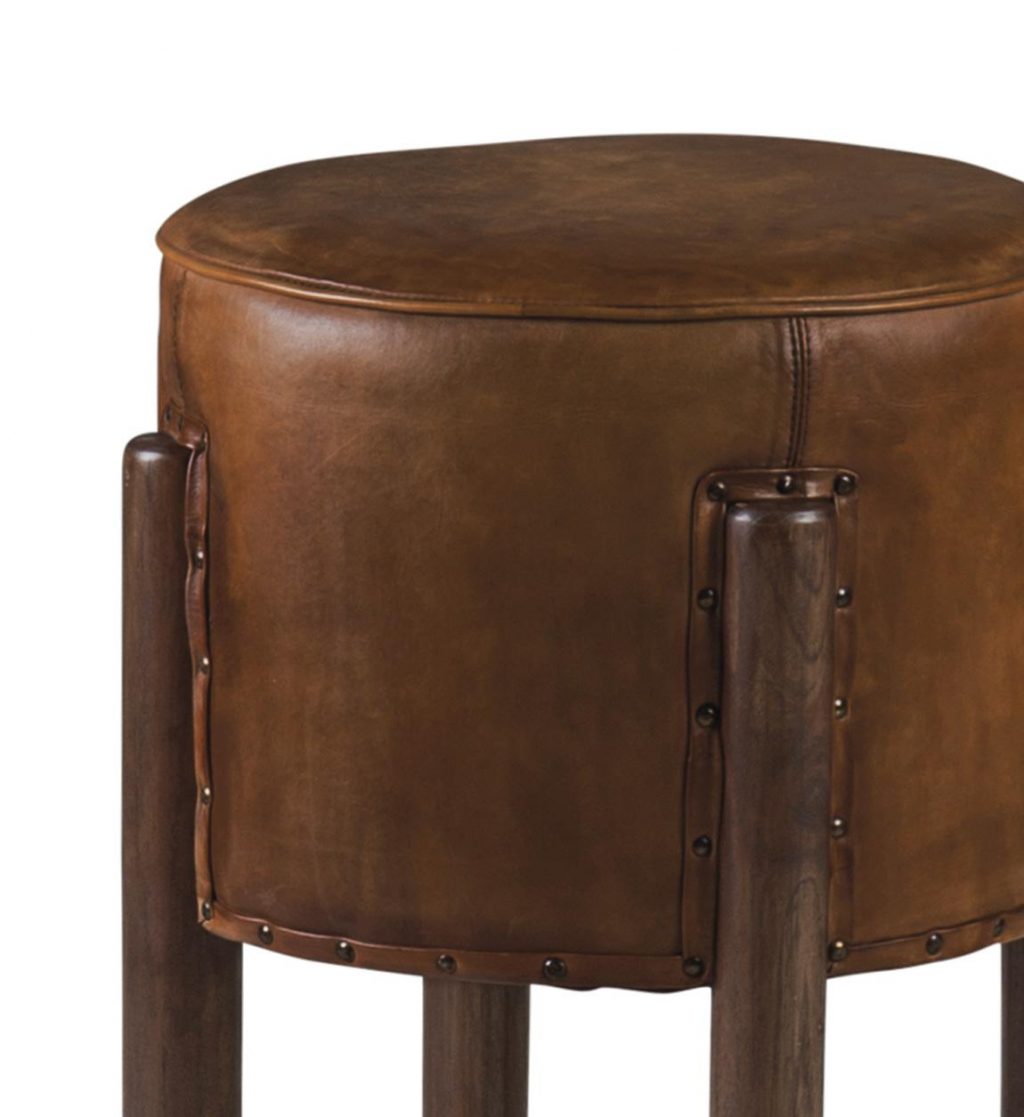 Taburete Redondo Piel  99203 - Imagen 3