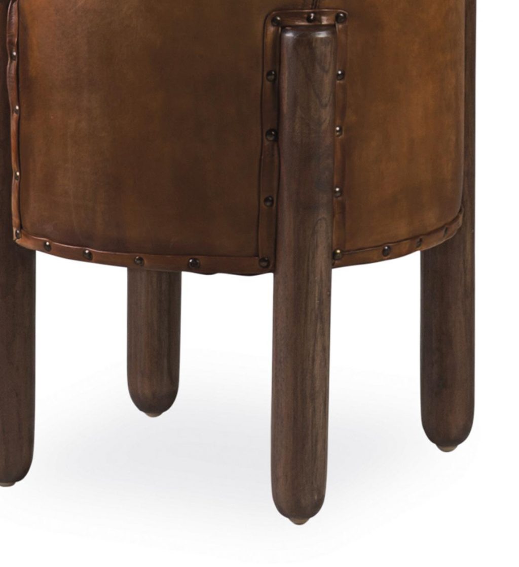 Taburete Redondo Piel  99203 - Imagen 5