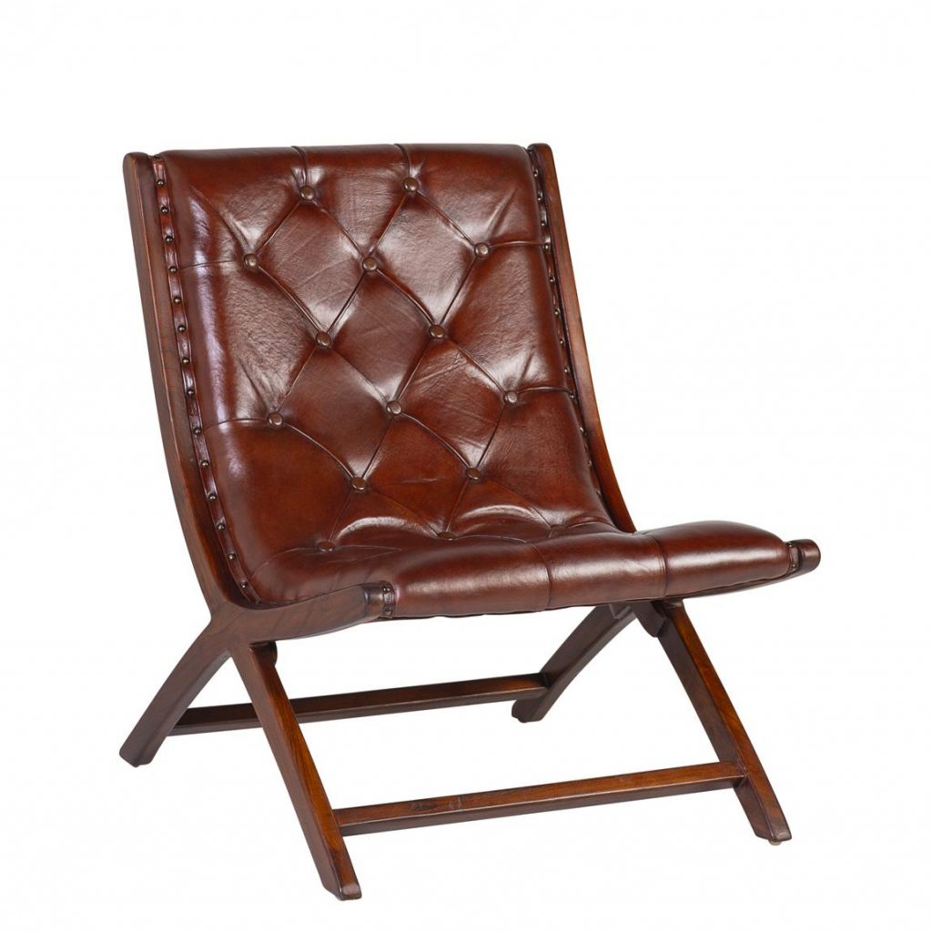 Sillón Bajo Piel Estilo Colonial Moycor 992300