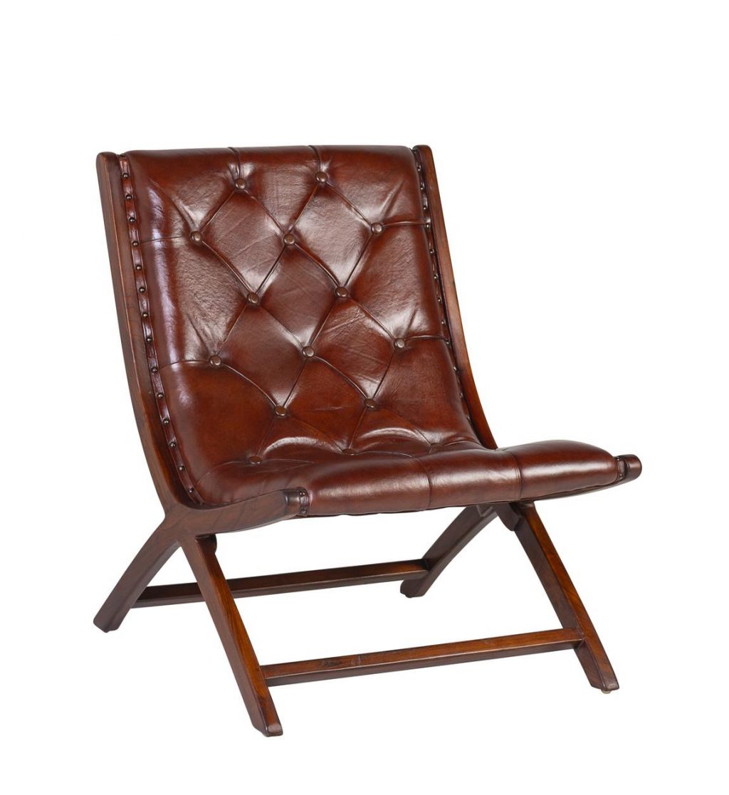 Sillón Bajo Piel Estilo Colonial Moycor 992300