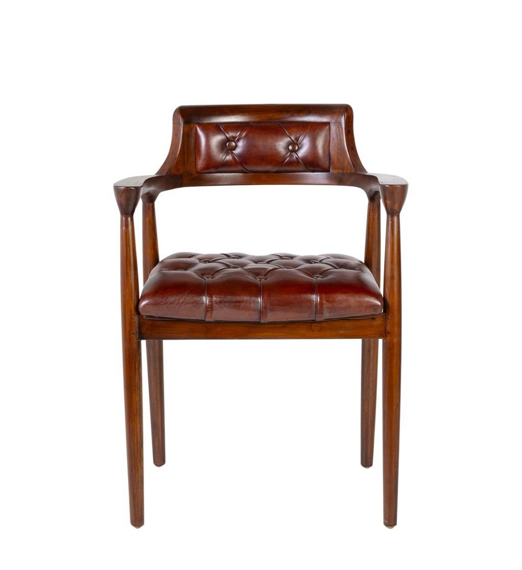 Sillón Capitoné Piel Estilo Colonial Moycor 992400 - Imagen 5
