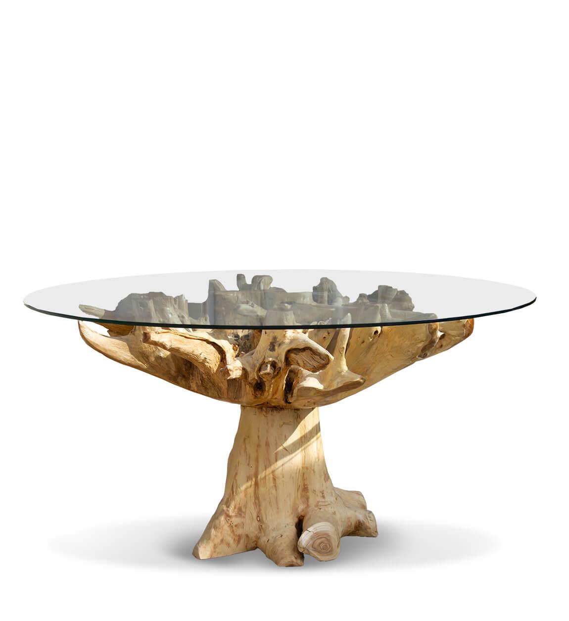 Mesa Raíz Teka Blanqueada con Cristal  7922018