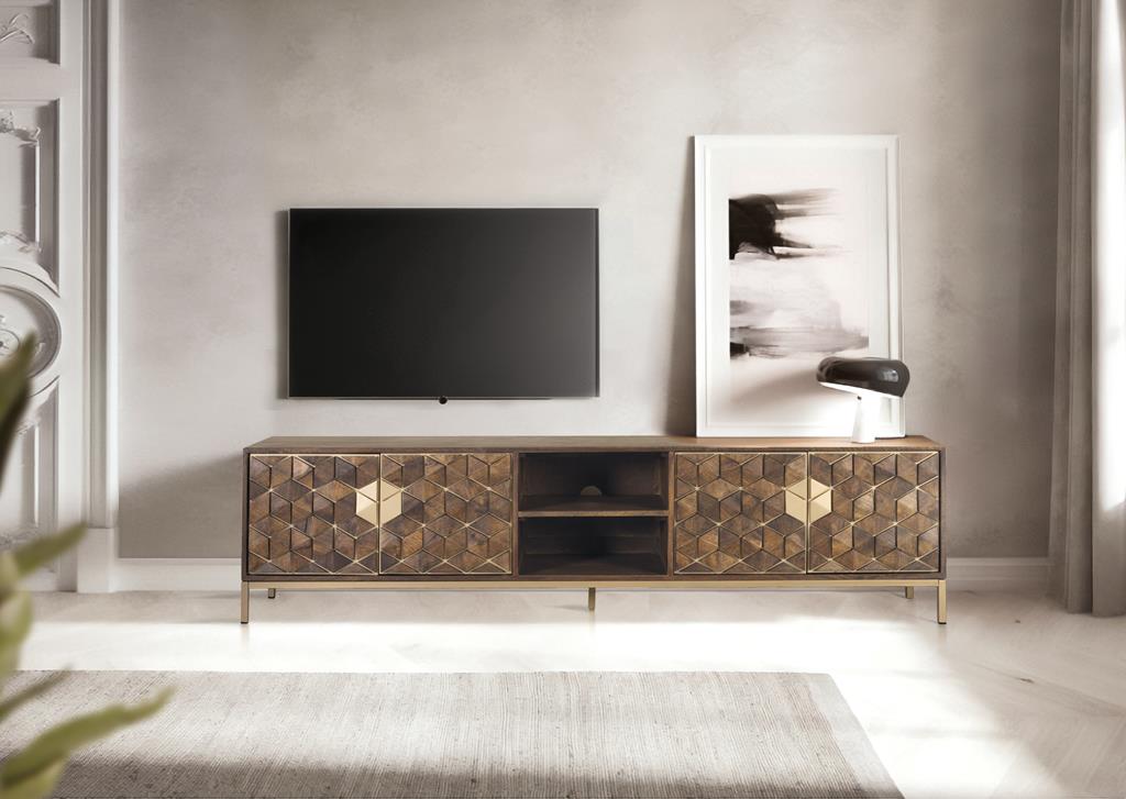 Mueble Tv  Madera Maciza de Mango Modelo 1696