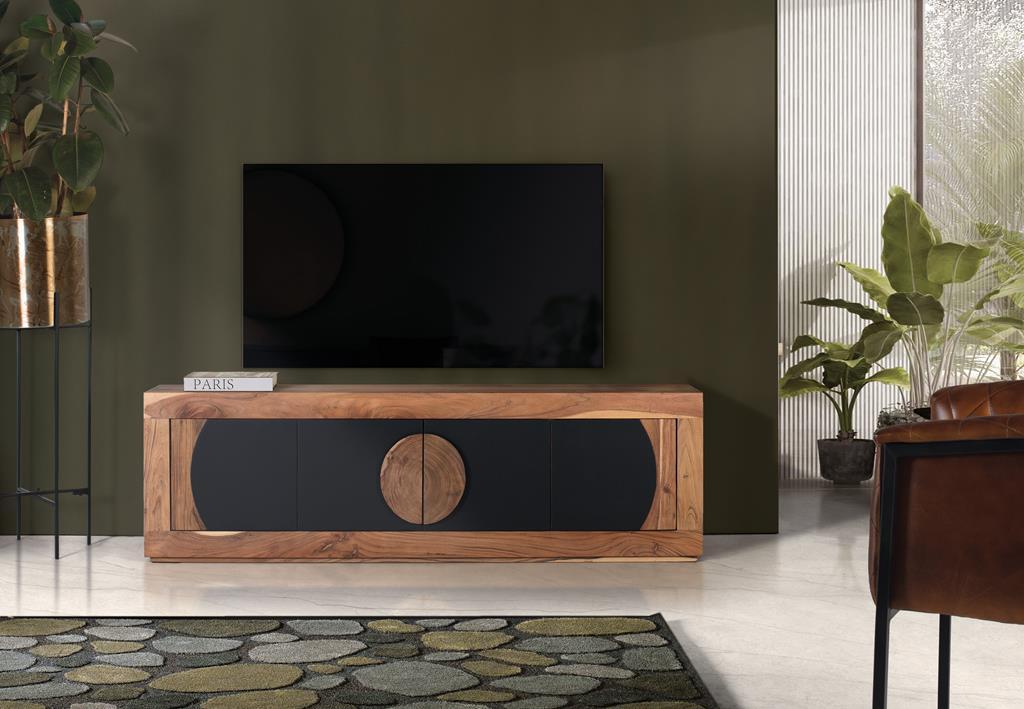 Mueble Tv  Madera Maciza Acacia Modelo 1742