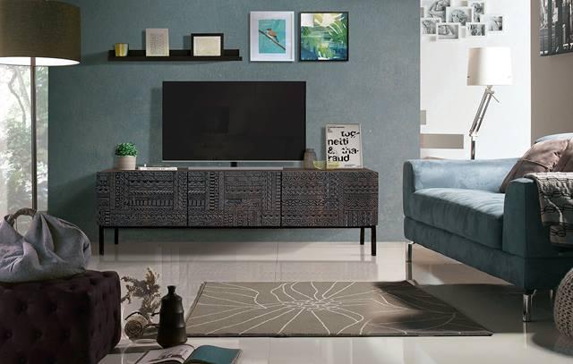 Mueble Tv  Madera Maciza de Mango Modelo 6718