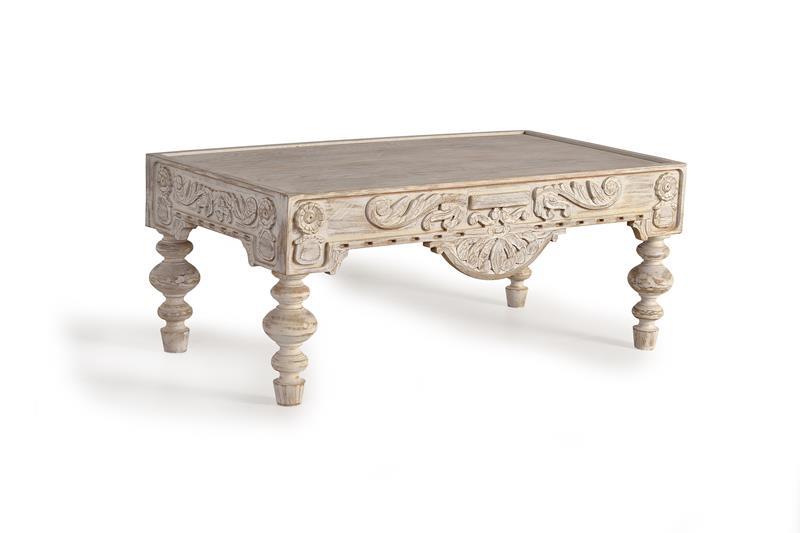Mesa Centro Madera de Mango Tallada Modelo 1154