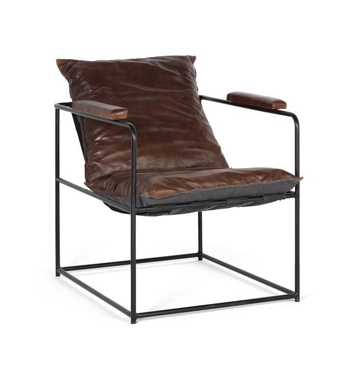Sillón Piel Marrón de Diseño Modelo 1408