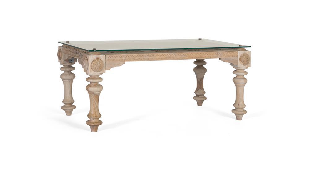 Mesa Centro Madera de Mango Tallada Modelo 1692