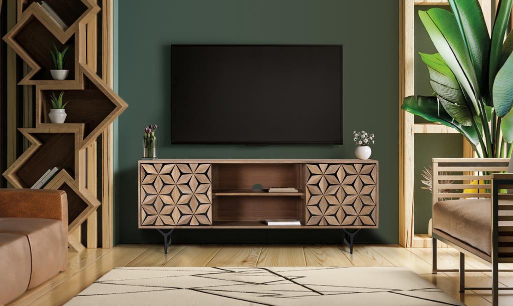 Mueble Tv  Madera Maciza de Mango Modelo 1740