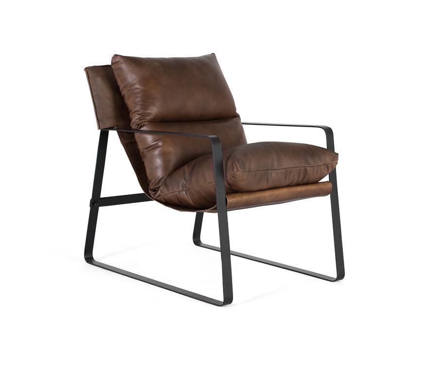 Sillón Piel Marrón de Diseño Modelo 6777