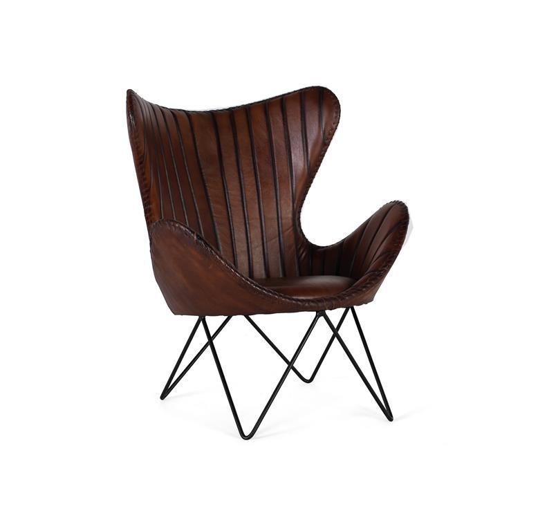 Sillón Piel Marrón de Diseño Modelo 6779